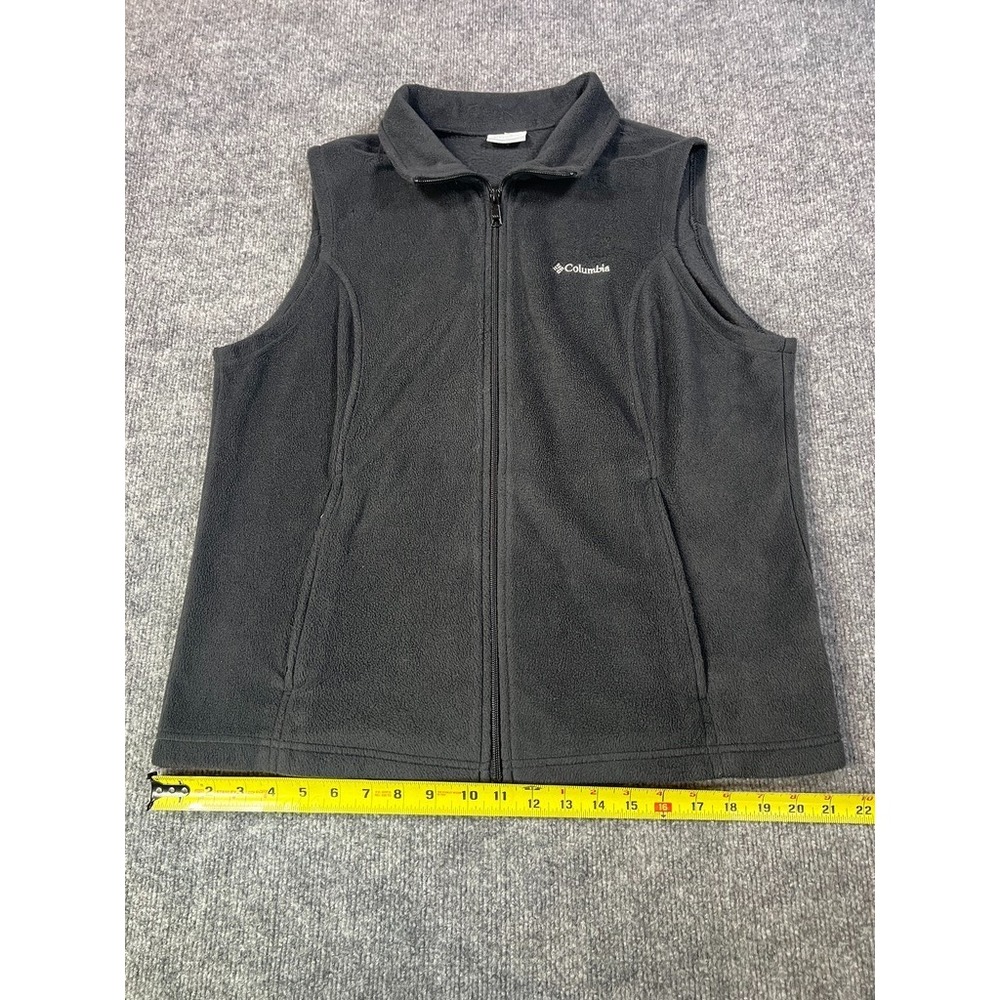 Columbia Men's XL Black Fleece Vest Hiking Minimalist Layering Gorpcore Zip Up - Picture 3 of 10